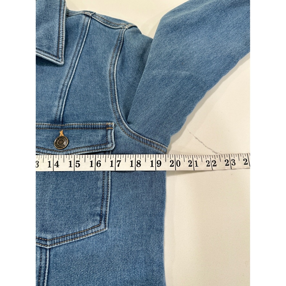 Z Supply Candice Knit Denim Dress Vintage Indigo Blue Button Front ZD243984S M - Picture 6 of 7